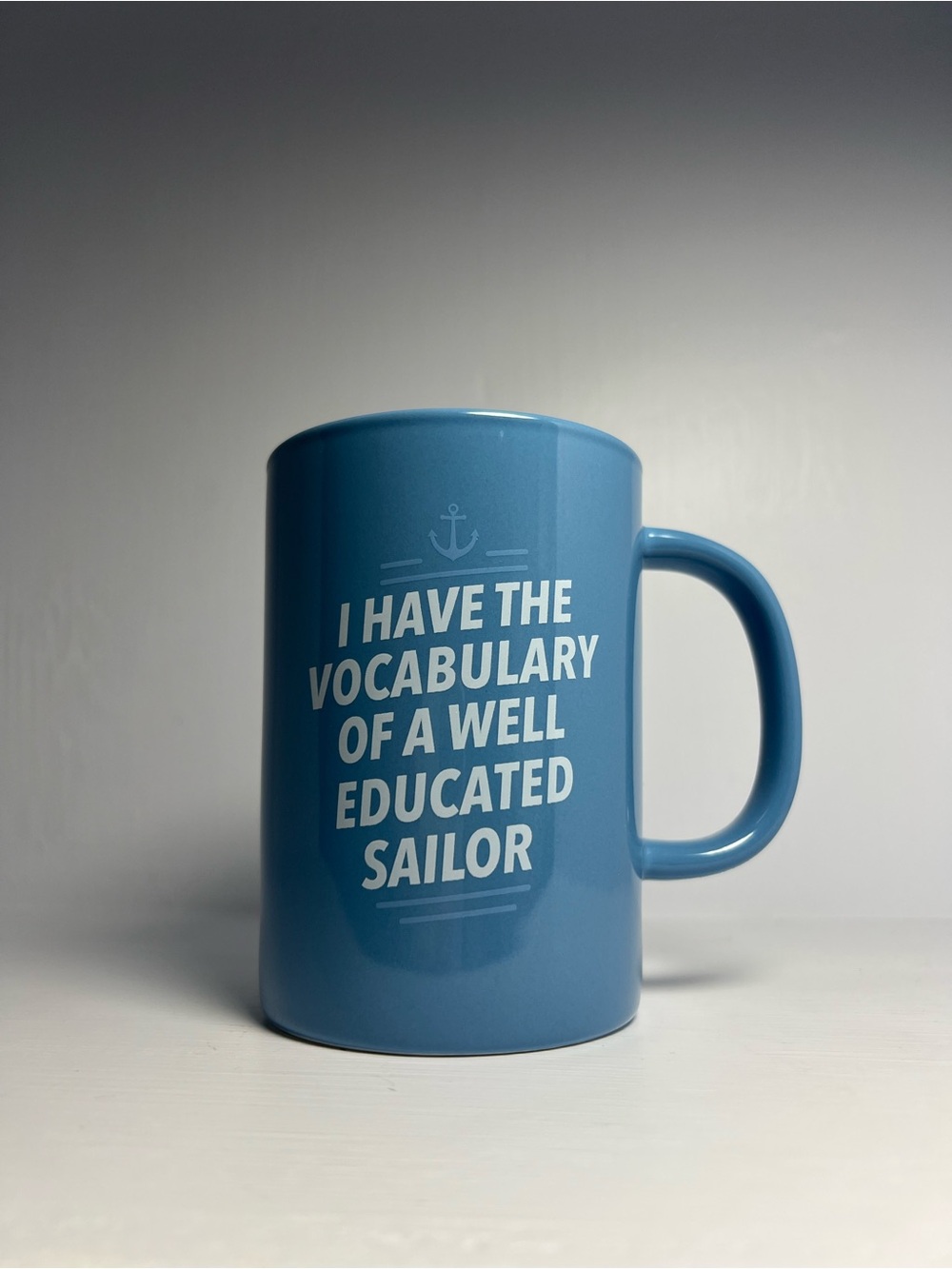 Threshold Well Educated Sailor Blue Porcelain Mug 4.5”
